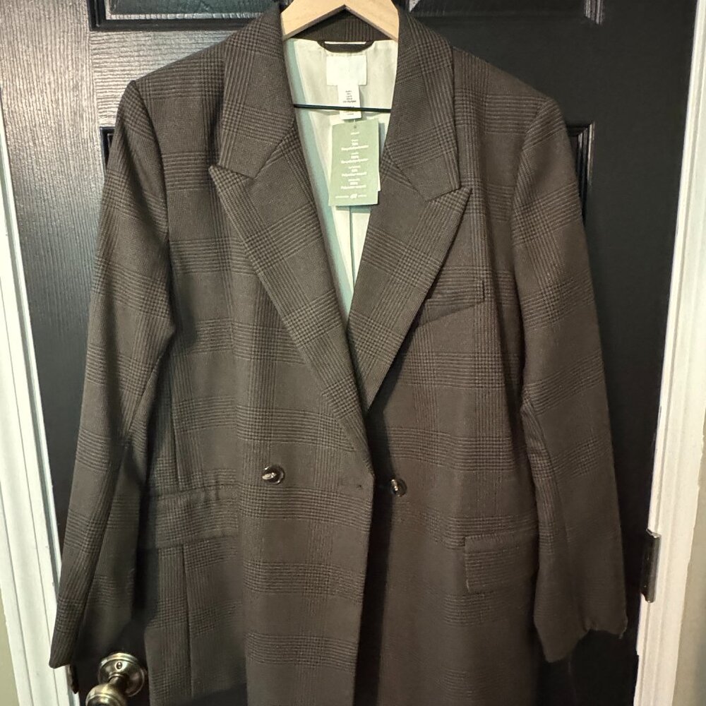 NWT H&M Womens Suit Jacket Blazer Black Large